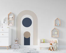 Load image into Gallery viewer, Boho Wall Decal, Bed Arch Sticker, Rainbow Full Arch, Arch Mid Century, Hedboard Wall Decal, Arch Wall Decal, Arch Wall Decal Sticker 130LU