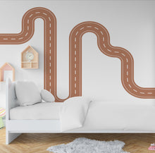 Load image into Gallery viewer, Road wind Wall Decal Highway Vinyl Sticker Track Route Wall Decor Kids Playroom Boys Room Wall Art Automotive Bedroom Mural Sticker 133LU