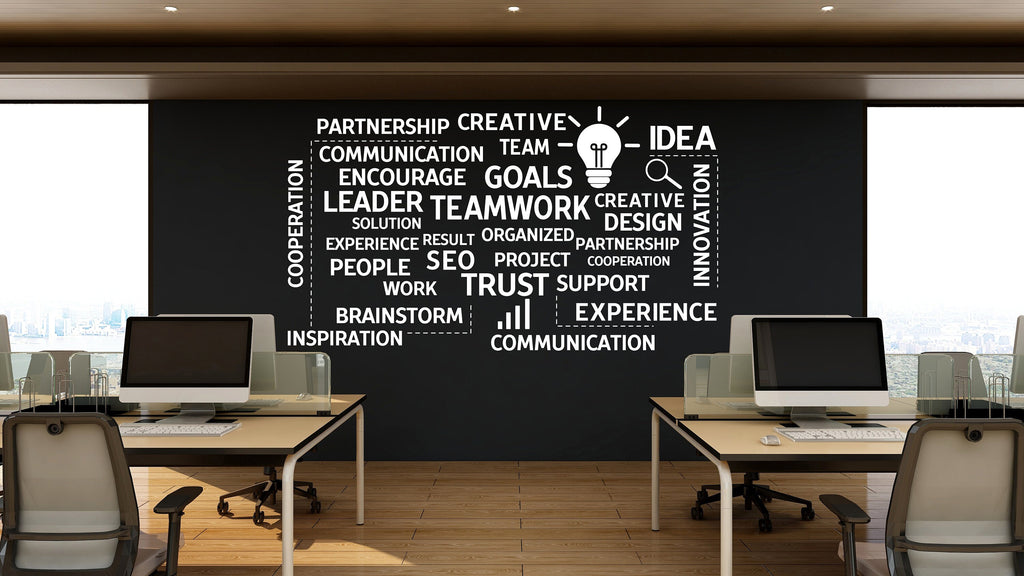 Teamwork Wall Decor Office Wall Decal Creative Team Idea Teamwork Business Worker Inspire Office Decoration Motivation Stickers Mural 140LU