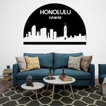 Load image into Gallery viewer, Honolulu City Skyline Arch Wall Decal Sticker City Honolulu Hawaii Decal Vinyl Sticker Home Decor Headboard Decal Living Room Office 174LU
