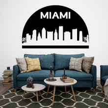 Load image into Gallery viewer, Miami City Skyline Arch Wall Decal Vinyl Sticker City Miami Florida Decal Vinyl Sticker Home Decor Headboard Decal Living Room Office 175LU