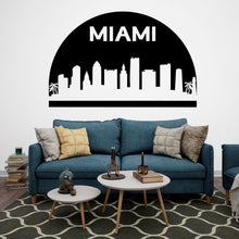 Load image into Gallery viewer, Miami City Skyline Arch Wall Decal Vinyl Sticker City Miami Florida Decal Vinyl Sticker Home Decor Headboard Decal Living Room Office 175LU