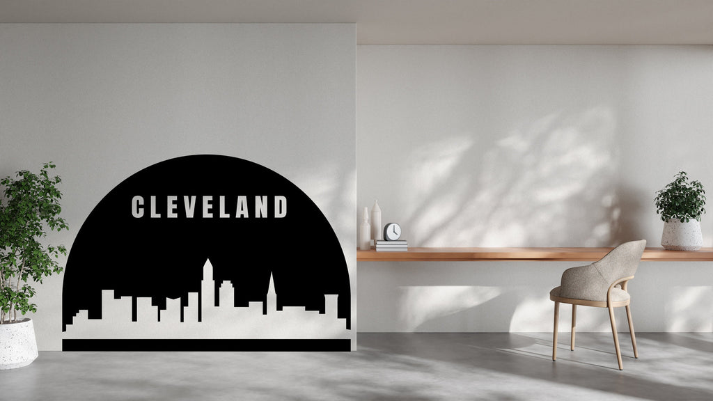 Cleveland City Skyline Arch Wall Decal Sticker City Cleveland Ohio Decal Vinyl Sticker Home Decor Headboard Decal Living Room Office 176LU