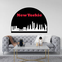 Load image into Gallery viewer, NewYorkie City Skyline Arch Wall Decal Sticker City NewYorkie Wall Decal Vinyl Sticker Home Decor Headboard Decal Living Room Office 112RS