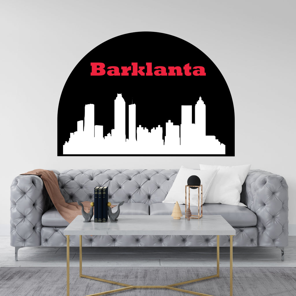 Barklanta City Skyline Arch Wall Decal Sticker City Barklanta Wall Decal Vinyl Sticker Home Decor Headboard Decal Living Room Office 110RS