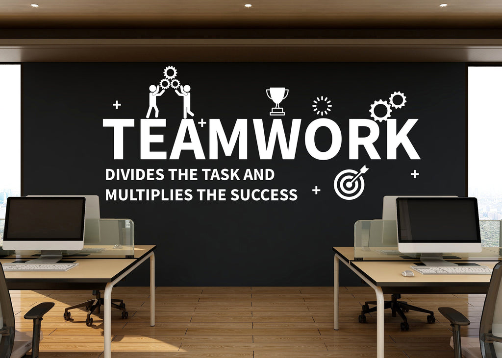 Teamwork Wall Decor Office Wall Decal Idea Teamwork Business Worker Inspire Office Decoration Motivation Stickers Mural Unique Gift 110RS