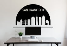 Load image into Gallery viewer, San Francisco City Skyline Arch Wall Decal San Francisco California Decal Vinyl Sticker Home Decor Headboard Decal Living Room Office 178LU