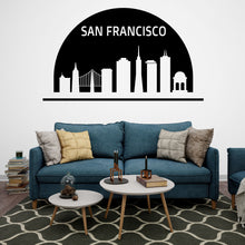Load image into Gallery viewer, San Francisco City Skyline Arch Wall Decal San Francisco California Decal Vinyl Sticker Home Decor Headboard Decal Living Room Office 178LU