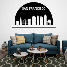 Load image into Gallery viewer, San Francisco City Skyline Arch Wall Decal San Francisco California Decal Vinyl Sticker Home Decor Headboard Decal Living Room Office 178LU