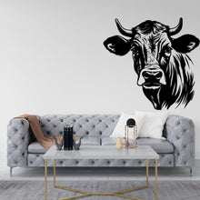 Load image into Gallery viewer, Cute Cow Wall Decal, Cow Head Wall Art, Cow Room Wall Decor Cow Farm Room Wall Sticker Cow Wall Decor Animals Farm Stickers 072RS