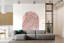 Load image into Gallery viewer, Boho Wall Decal, Bed Arch Sticker, Hedboard Wall Decal, Arch Wall Decal, Marble Wall Decal Sticker, Wall Decal, Super King Bed Arch 081RS