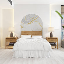Load image into Gallery viewer, Boho Wall Decal, Bed Arch Sticker, Hedboard Wall Decal, Arch Wall Decal, Marble Wall Decal Sticker, Wall Decal, Super King Bed Arch 082RS