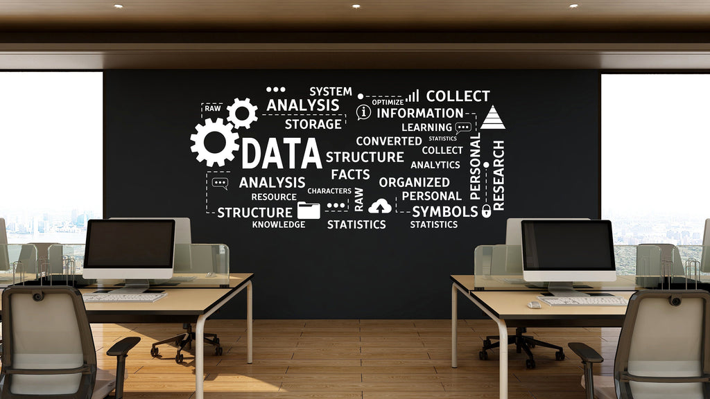 Data Analytics Wall Decor Office Wall Decal Idea Teamwork Business Worker Inspire Office Decoration Information Stickers Mural Gift 182LU