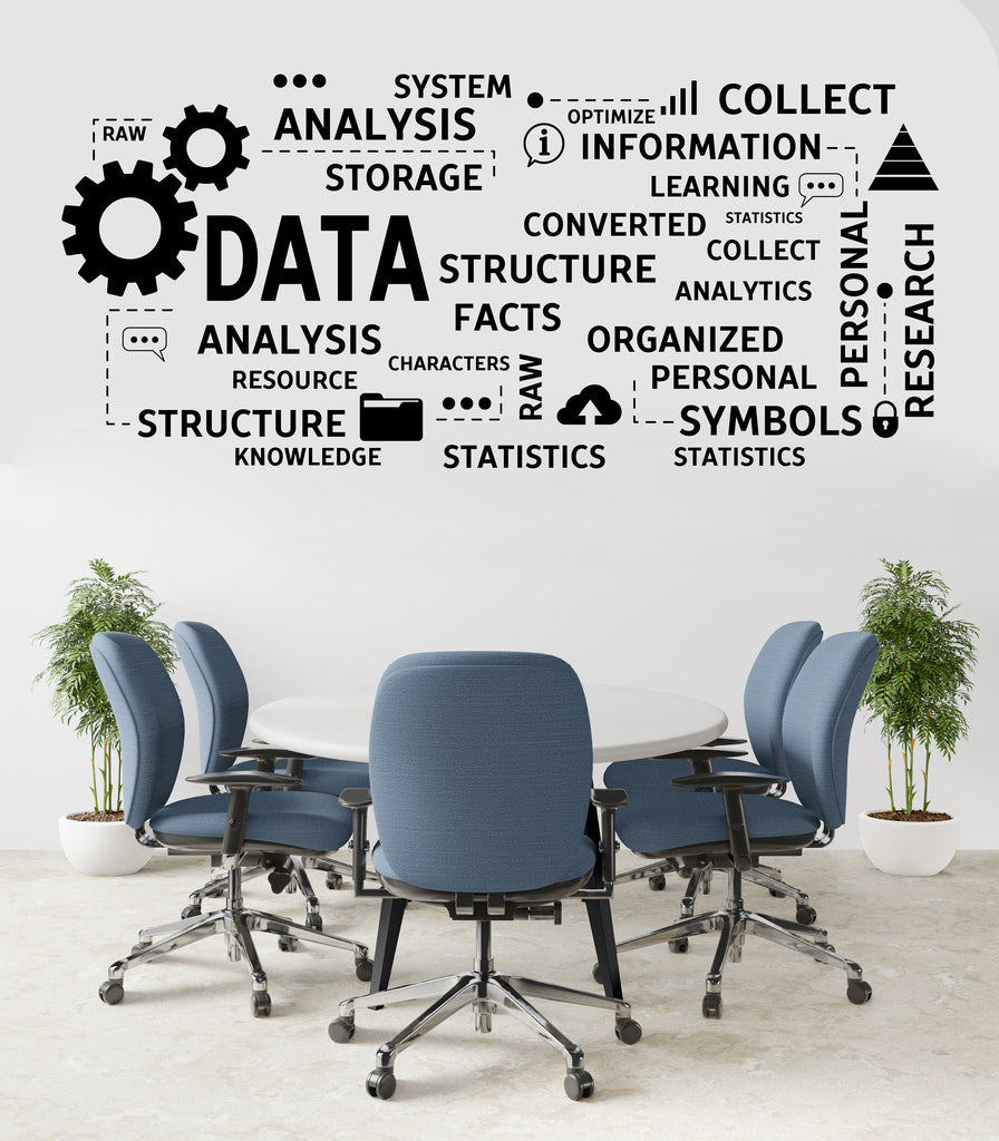 Data Analytics Wall Decor Office Wall Decal Idea Teamwork Business Worker Inspire Office Decoration Information Stickers Mural Gift 182LU