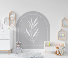 Load image into Gallery viewer, Boho Wall Decal, Bed Arch Sticker, Hedboard Wall Decal, Arch Wall Decal, Arch Floral Wall Art Decal, Wall Sticker, Super King Bed Arch 146LU