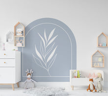 Load image into Gallery viewer, Boho Wall Decal, Bed Arch Sticker, Hedboard Wall Decal, Arch Wall Decal, Arch Floral Wall Art Decal, Wall Sticker, Super King Bed Arch 146LU