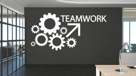 Teamwork Wall Decor Office Wall Decal Gear Idea Teamwork Business Inspire Office Decoration Motivation Stickers Mural Unique Gift 147LU