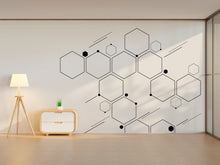 Load image into Gallery viewer, Honeycomb Wall Decals, Hexagon Decals, Geometric Wall Art, Wall Decor, Honeycomb, Modern Wall Art, Gift for Home, Technology decals 151LU