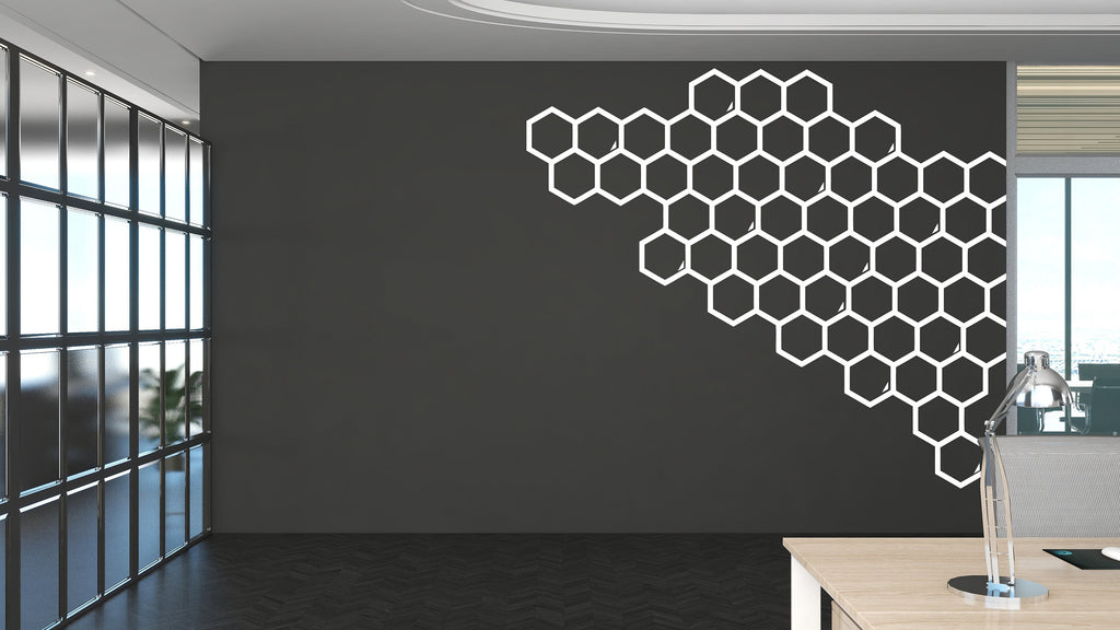 Honeycomb Wall Decals, Hexagon Decals, Geometric Wall Art, Wall Decor, Honeycomb, Modern Wall Art, Gift for Home, Living room decor 152LU