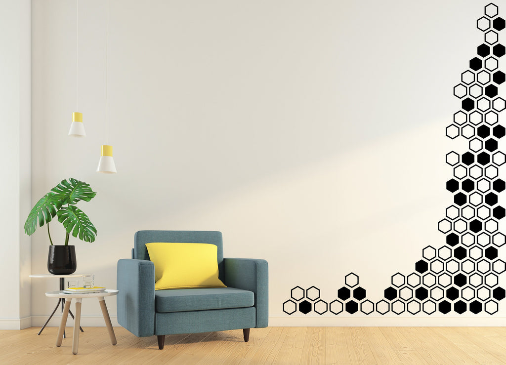 Honeycomb Wall Decals, Hexagon Decals, Geometric Wall Art, Wall Decor, Honeycomb, Modern Wall Art, Gift for Home, Living room decor 153LU