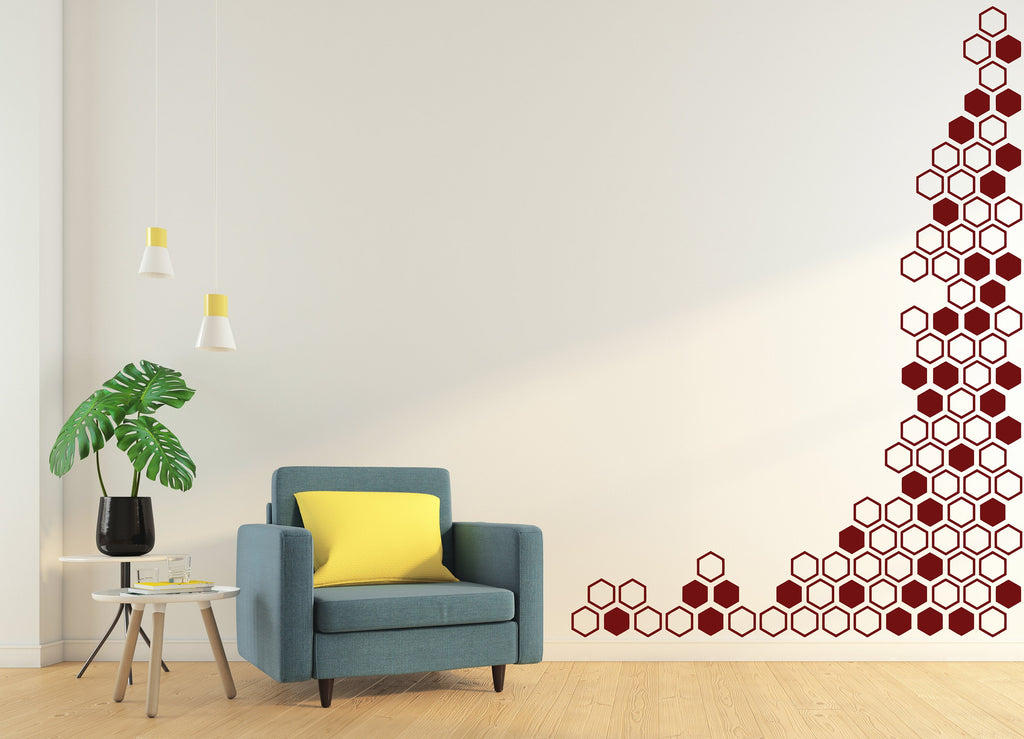Honeycomb Wall Decals, Hexagon Decals, Geometric Wall Art, Wall Decor, Honeycomb, Modern Wall Art, Gift for Home, Living room decor 153LU