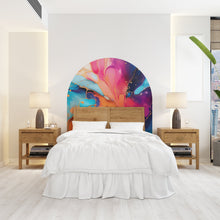 Load image into Gallery viewer, Colorful Wall Decal, Bed Arch Sticker, Hedboard Wall Decal, Arch Wall Decal, Arch Wall Decal Sticker, Wall Decal, Super King Bed Arch 093RS