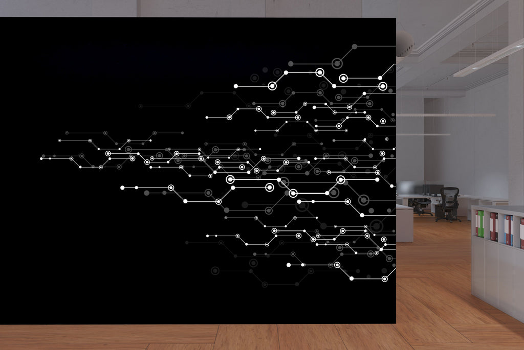 Circuit Board Wall Decal, Technology Vinyl Wall Art Decals, Company Name Decal, Office Decor, Business Wall Decal, Wall Art Office 155LU