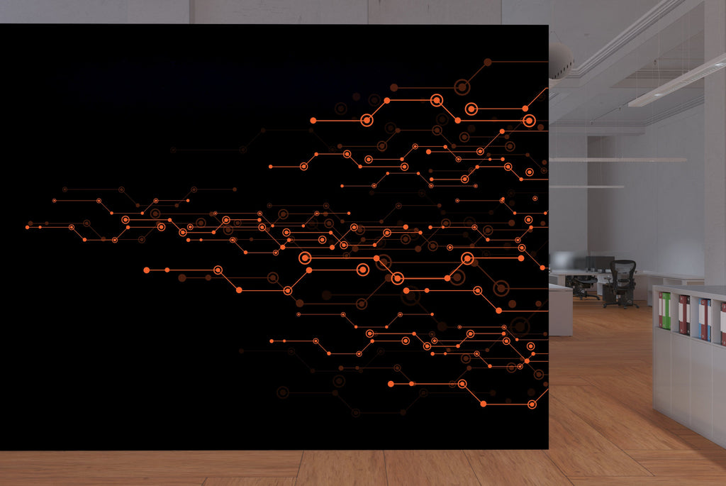 Circuit Board Wall Decal, Technology Vinyl Wall Art Decals, Company Name Decal, Office Decor, Business Wall Decal, Wall Art Office 155LU