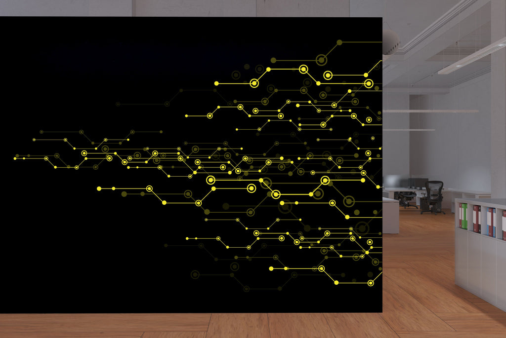 Circuit Board Wall Decal, Technology Vinyl Wall Art Decals, Company Name Decal, Office Decor, Business Wall Decal, Wall Art Office 155LU