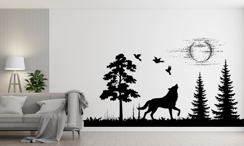 Wolf Wall Decal Animal Nature Wolf Dog Animals anime wall decal Wolf Wall Tattoo Wolf Wolves Wall Decals 118RS