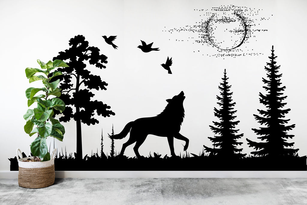 Wolf Wall Decal Animal Nature Wolf Dog Animals anime wall decal Wolf Wall Tattoo Wolf Wolves Wall Decals 118RS