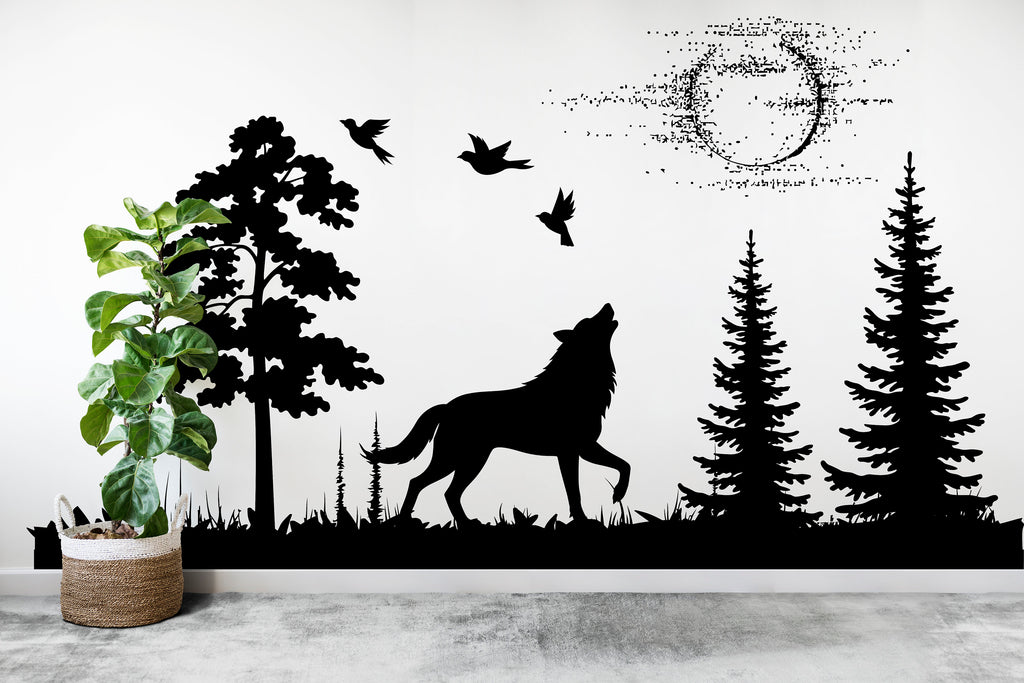 Wolf Wall Decal Animal Nature Wolf Dog Animals anime wall decal Wolf Wall Tattoo Wolf Wolves Wall Decals 118RS