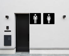 Load image into Gallery viewer, Bathroom Sign Decal, Office Bathroom Door Decal, Bathroom Door Sign, Man Woman Signs Vinyl Bathroom Door Stickers, Bathroom Signs WC 186LU