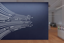 Load image into Gallery viewer, Circuit Board Wall Decal, Technology Vinyl Wall Art Decals, Company Name Decal, Office Decor, Business Wall Decal, Wall Art Office 097RS