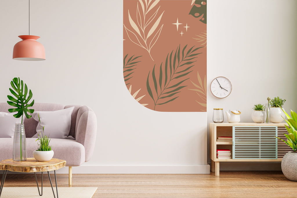 Arch Wall Decal for Living Room TV Background, Wall Sticker Tv Wall decor, Boho Wall Decal, Arch Sticker, Bedroom, Hedboard Wall Decal 159LU