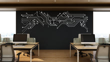 Load image into Gallery viewer, Circuit Board Wall Decal, Technology Vinyl Wall Art Decals, Computer Circuit Decor, Binary Code Software Science Wall Sticker Office 160LU