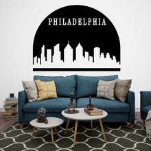 Load image into Gallery viewer, Philadelphia City Skyline Arch Wall Decal Sticker City Philadelphia Decal Vinyl Sticker Home Decor Headboard Decal Living Room Office 162LU