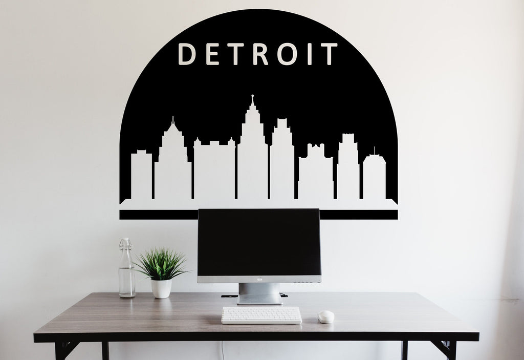Dallas City Skyline Arch Wall Decal Vinyl Sticker City Dallas Wall Decal Vinyl Sticker Home Decor Headboard Decal Living Room Office 163LU