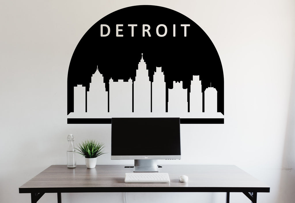 Dallas City Skyline Arch Wall Decal Vinyl Sticker City Dallas Wall Decal Vinyl Sticker Home Decor Headboard Decal Living Room Office 163LU