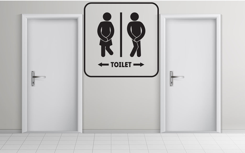 Bathroom Sign Decal, Business Bathroom Door Decal, Toilett Restroom Sign, Man Woman Signs Vinyl Bathroom Stickers, Bathroom Signs WC 189LU