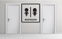 Load image into Gallery viewer, Kids Bathroom Sign Decal, Kids Bathroom Door Decor, Toilett Restroom Sign, Girl Boy Kids Signs Vinyl Bathroom Stickers, Bathroom Signs 192LU