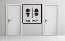 Load image into Gallery viewer, Kids Bathroom Sign Decal, Kids Bathroom Door Decor, Toilett Restroom Sign, Girl Boy Kids Signs Vinyl Bathroom Stickers, Bathroom Signs 192LU