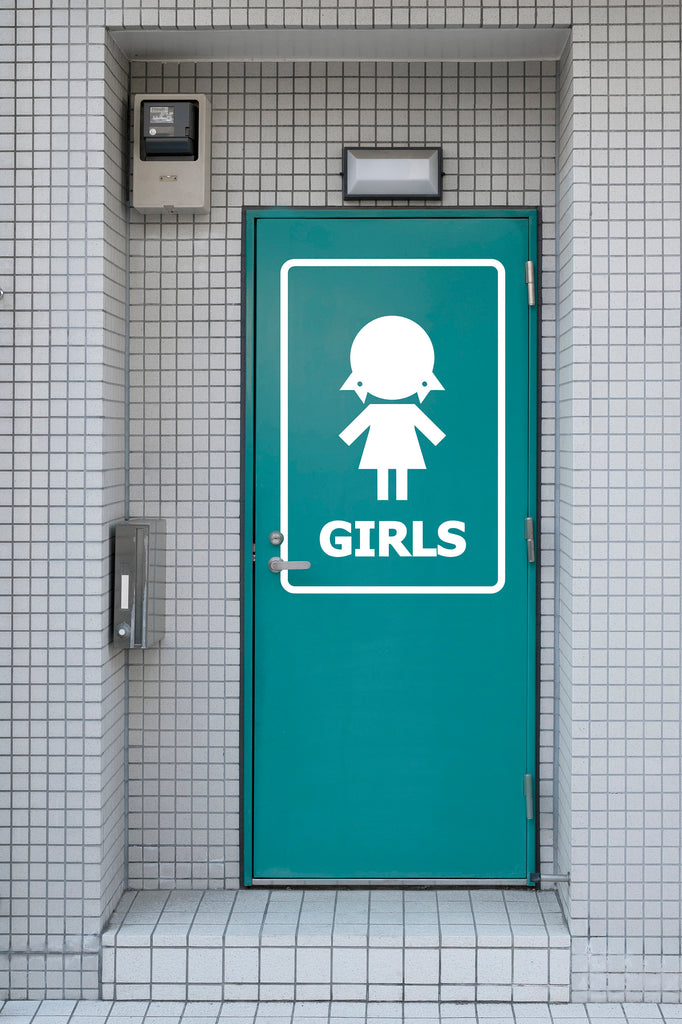 Kids Bathroom Sign Decal, Kids Bathroom Door Decor, Toilett Restroom Sign, Girl Boy Kids Signs Vinyl Bathroom Stickers, Bathroom Signs 192LU