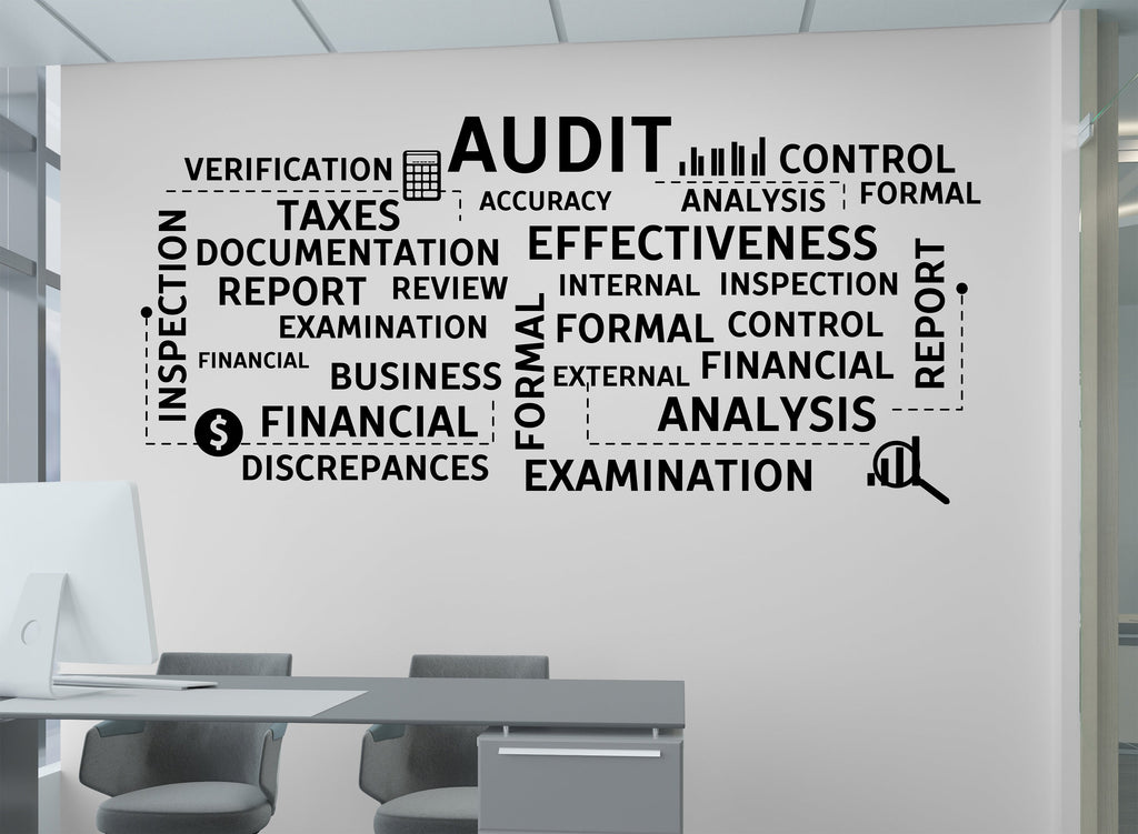 Audit Wall Decor Office Wall Decal Accounting Financial Teamwork Business Worker Inspire Office Decor Motivation Stickers Unique Gift 195LU