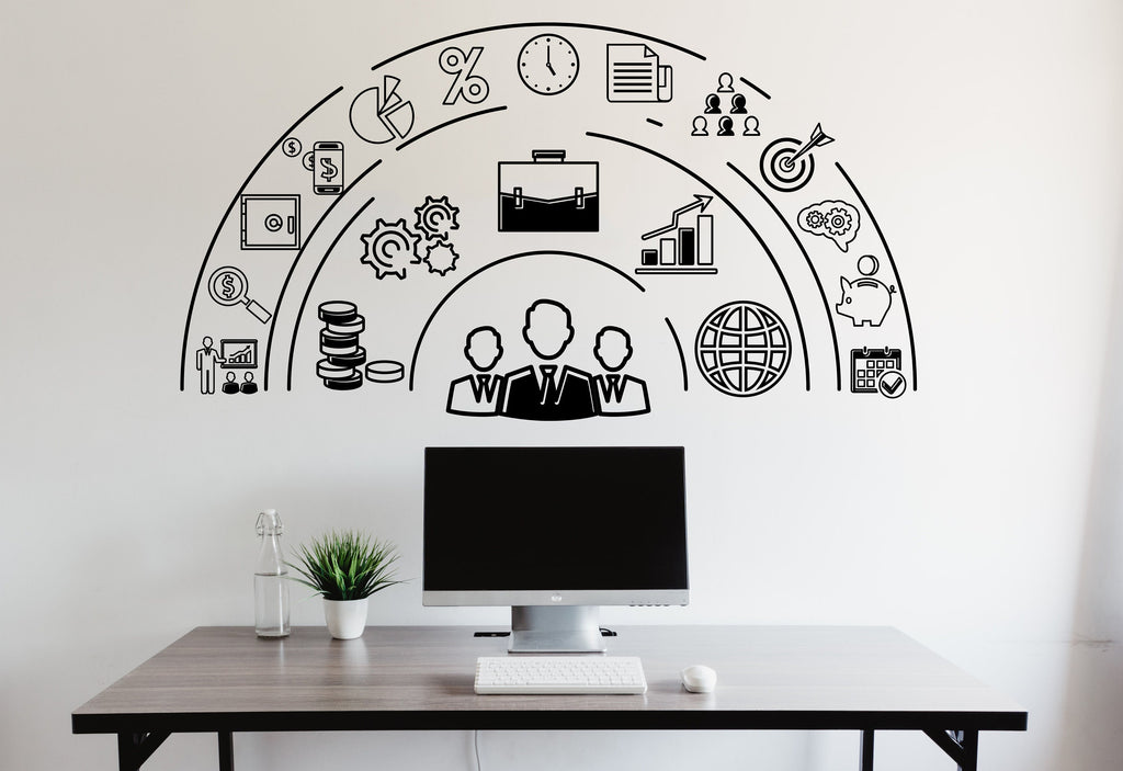 Finance Business Wall Decor Office Wall Decal Teamwork Growth Business Managament Worker Inspire Office Decor Stickers Unique Gift 196LU