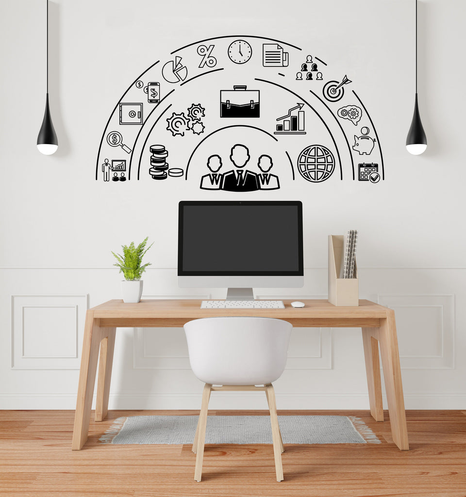 Finance Business Wall Decor Office Wall Decal Teamwork Growth Business Managament Worker Inspire Office Decor Stickers Unique Gift 196LU