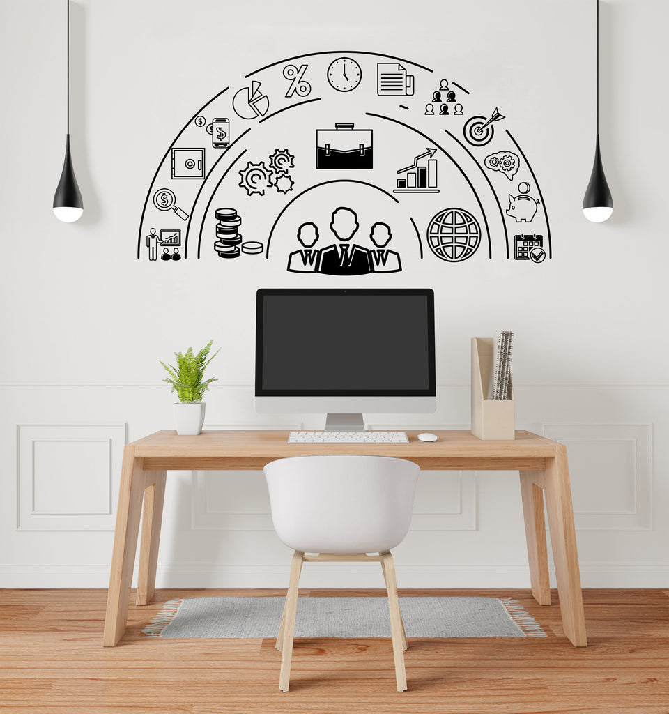 Finance Business Wall Decor Office Wall Decal Teamwork Growth Business Managament Worker Inspire Office Decor Stickers Unique Gift 196LU