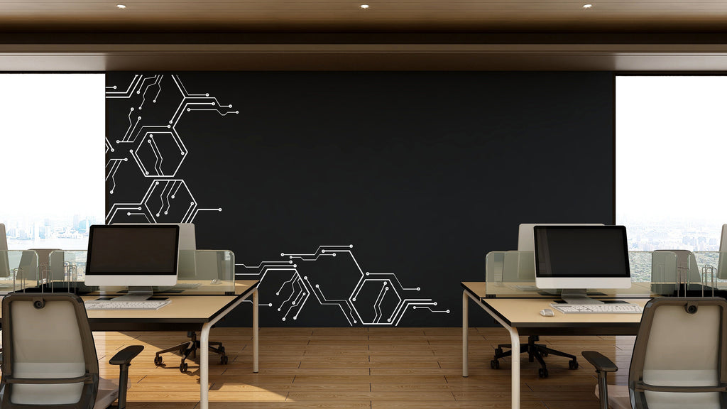 Circuit Board Wall Decal, Technology Vinyl Wall Art Decals, Company Name Decal, Office Decor, Business Wall Decal, Wall Art Office 170LU