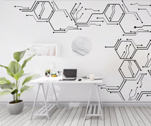 Load image into Gallery viewer, Circuit Board Wall Decal, Technology Vinyl Wall Art Decals, Company Name Decal, Office Decor, Business Wall Decal, Wall Art Office 170LU