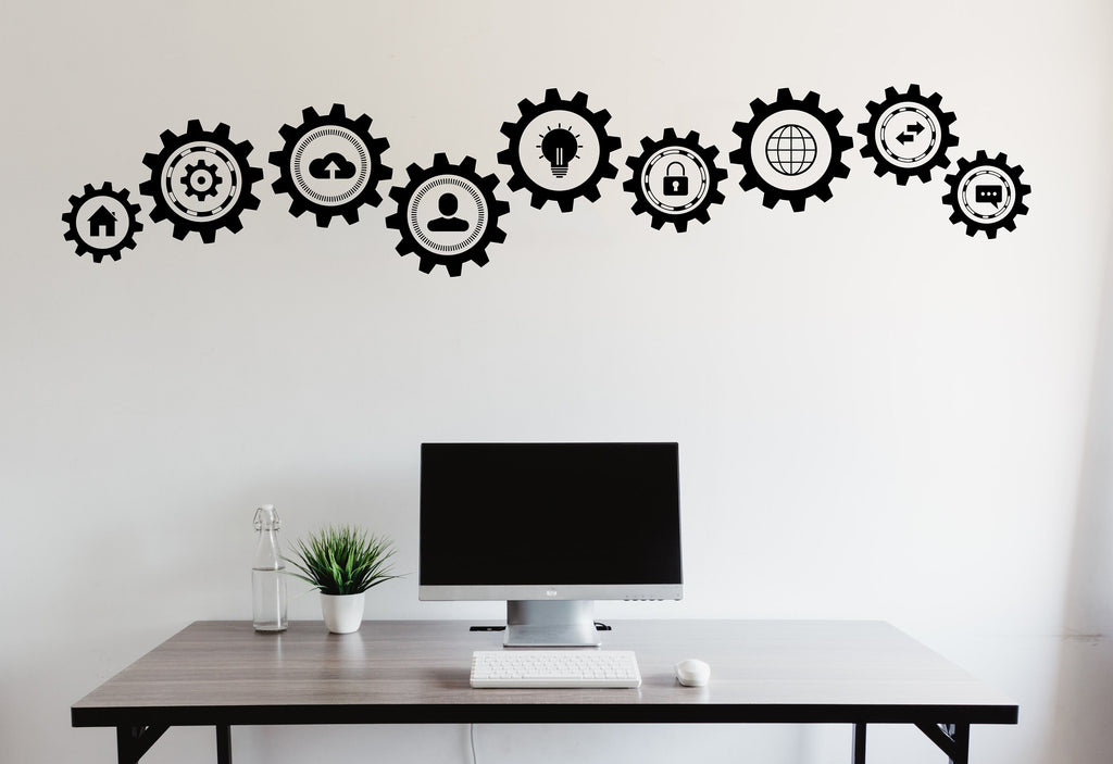 Technology Vinyl Wall Art Decal, Circuit Board Wall Decal, Office Wall Decor, Business Software Wall Sticker, Computer It Decor Office 171LU